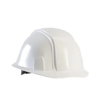 White hard hat isolated on white. 3d render. White helmet for Labour Day concept Stock Illustration