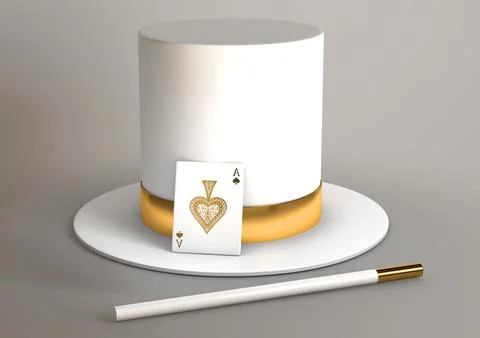 White hat and wand Stock Illustration