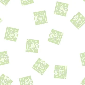 White hat link glyph seamless pattern Illustrazione stock