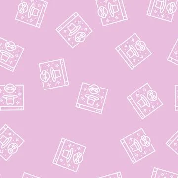 White hat link line seamless pattern イラスト素材