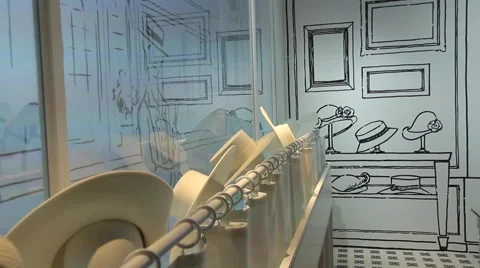 White hat on the shelf. Video stock 62063905