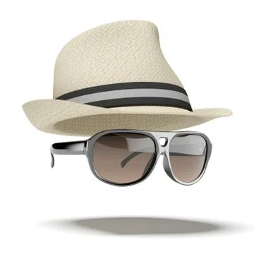 White hat with sunglasses Stock-Illustration