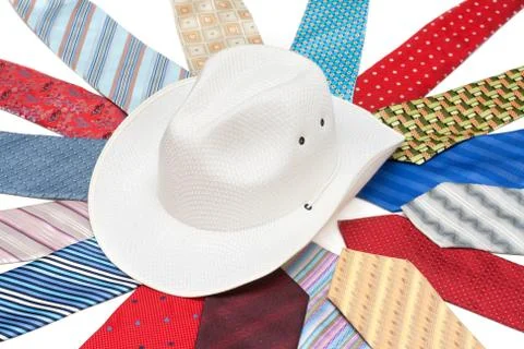 White hat on tie Stock Photos