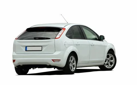 White hatchback 스톡 사진