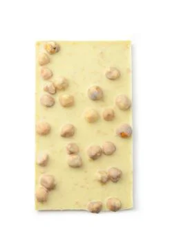 White hazelnuts chocolate tablet Stock Photos