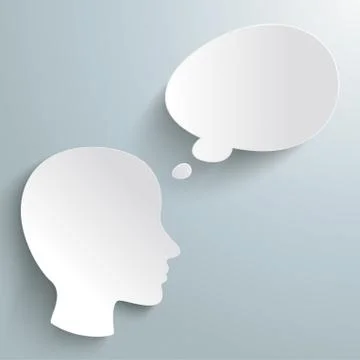 White head thought bubble piad Illustrazione stock