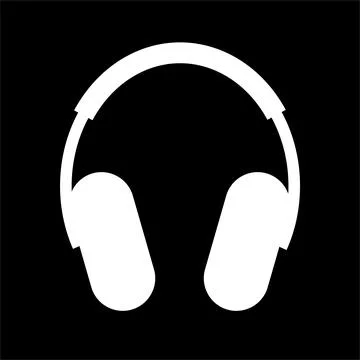 White Headphone Headset Solid Icon イラスト素材