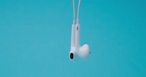 White headphones Stock Footage 140235639