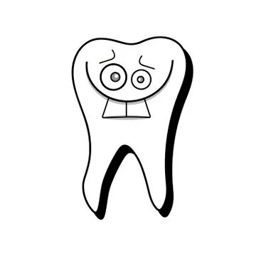 White healthy tooth smiling vector illustration on white background. イラスト素材