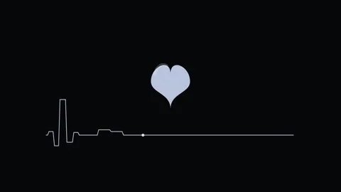 White Heart Beat ECG Pulse Medical Animation Loop Stock Footage 342610802