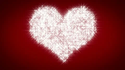 White heart beating on red background loop Stock Footage 20634817