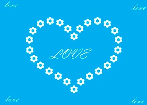 White heart on a blue Stock Illustration