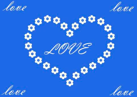 White heart on a blue Stock Illustration