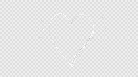 White heart doodle chalk animation 库存影片 333206059