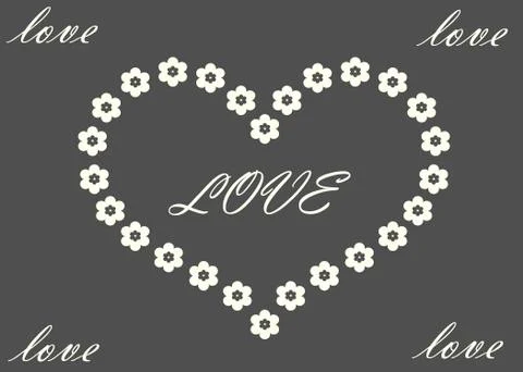 White heart on a grey Stock Illustration