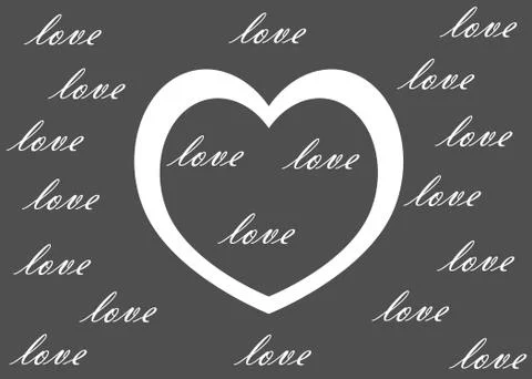 White heart on a grey Stock Illustration