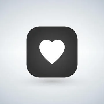 White heart icon over application button. vector illustration. Stock Illustration