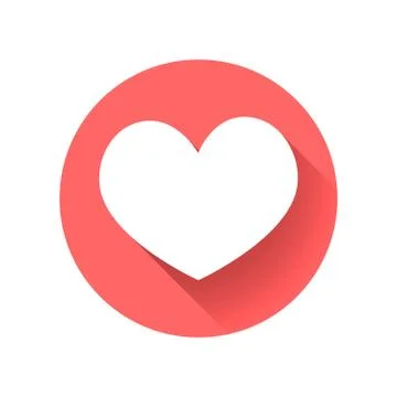 White heart icon on red background Stock Illustration