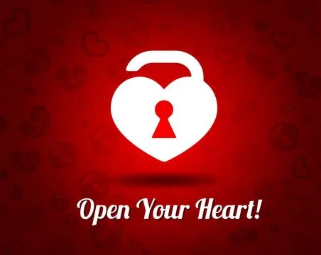 White heart with a keyhole vector white heart with a keyhole on red backgr... Stock Photos