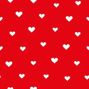 White heart pattern on red background Stock Illustration