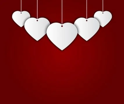 White heart on a red background Stock Illustration