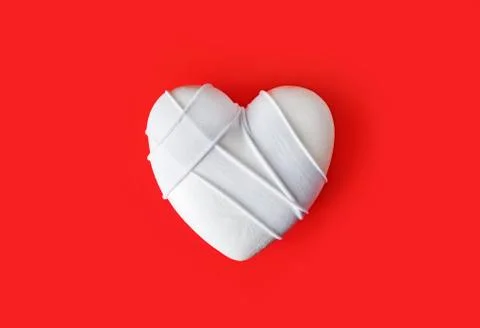 White heart on red Stock Photos
