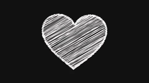 White heart scribble shape animation Video stock 271116058