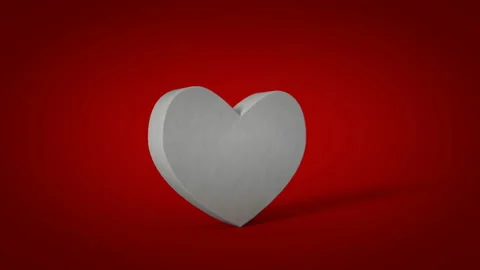 White heart shape on red background is exploding 3D render animation Stock Footage 106403002