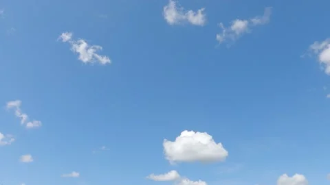 White heart shaped cloud on beautiful sunny clear blue sky background Stock Footage 171573171