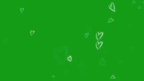 White heart shapes motion graphics with green screen background Stock Footage 135626332