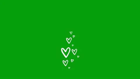 White heart shapes motion graphics with green screen background Stock Footage 145123167