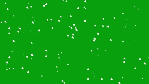 White heart shapes motion graphics with green screen background Stock Footage 297364271