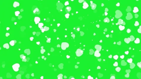 White heart shapes motion graphics with green screen background Vídeos de archivo 340898956
