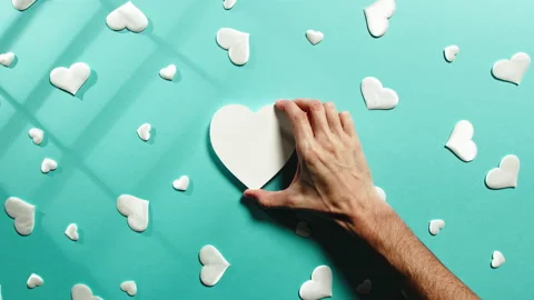 White heart for Valentine's Day Background Stock Footage 231219683