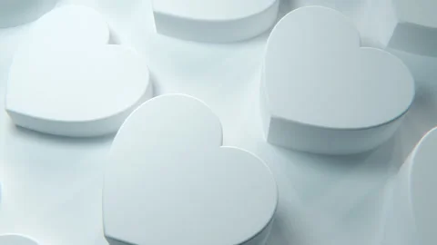 White Hearts Background in a Loop Stock Footage 251290060