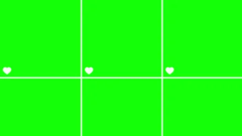 White hearts floating upwards against vibrant green screen background for Stock-Footage 340945301