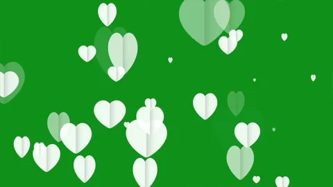 White hearts motion graphics with green screen background Stock Footage 332419271