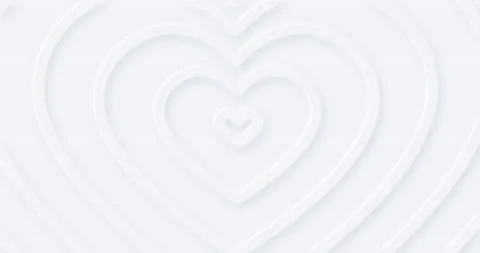 White hearts move from center with soft 3d shadow. Light pure love. Stock Footage 147193324