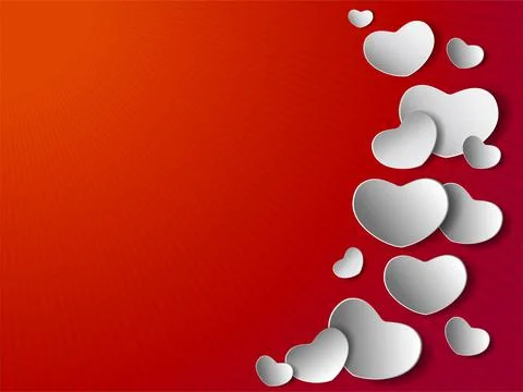 White hearts on red background Stock Illustration