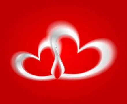 White hearts on the red background. Vector design White hearts on the red ... Stock Photos
