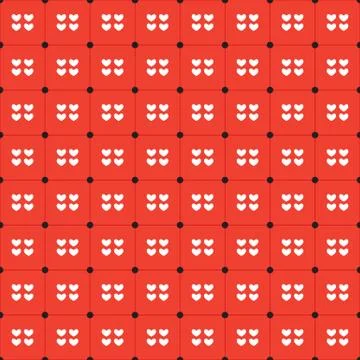 White Hearts Seamless Pattern Vector Illustration Stock Illustration