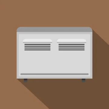 White heating convector icon, flat style Illustrazione stock