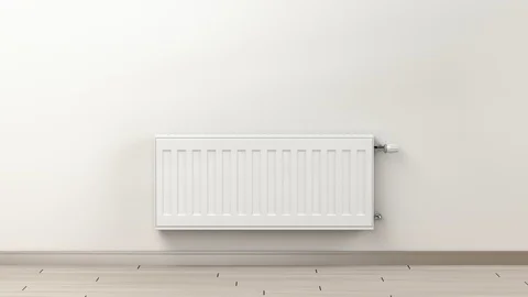 White heating radiator Video stock 109536928