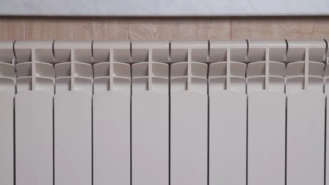White heating radiator Video stock 318072316