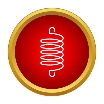 White helical spring representing flexibility and tension concept icon Stock Illustration