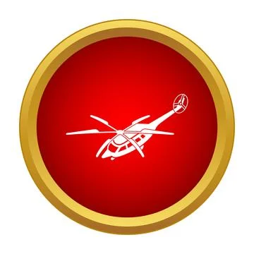 White helicopter icon representing air transport aviation Stock Illustration
