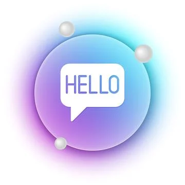 White Hello in different languages icon isolated on white background. Speec.. Stock Illustration