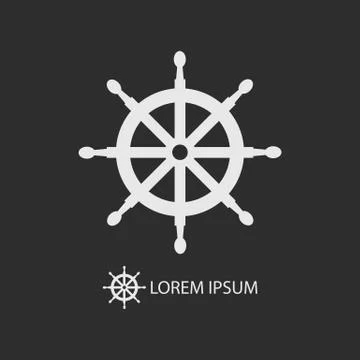 White helm as logo on dark grey background Illustrazione stock