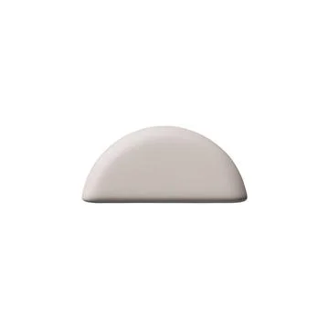 White hemisphere 3D model vector icon, geometric glossy figure, half ball Stock Illustration