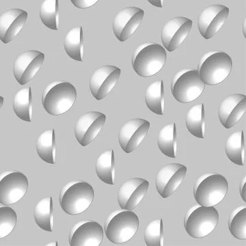 White Hemispheres 3D Seamless Pattern Illustrazione stock